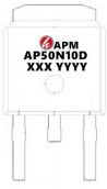 AP50N10D مفتاح مزدوج Mosfet / 50A 100V TO-252 عالي الترانزستور